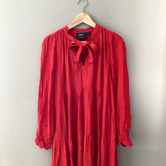 Maeve Anthropologie Wendy Tiered Maxi Dress - Red - Small - Picture 2 of 7